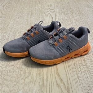 Little Kids OnCloud On Cloudswift Running Sneaker Shoes (Grey/Orange)